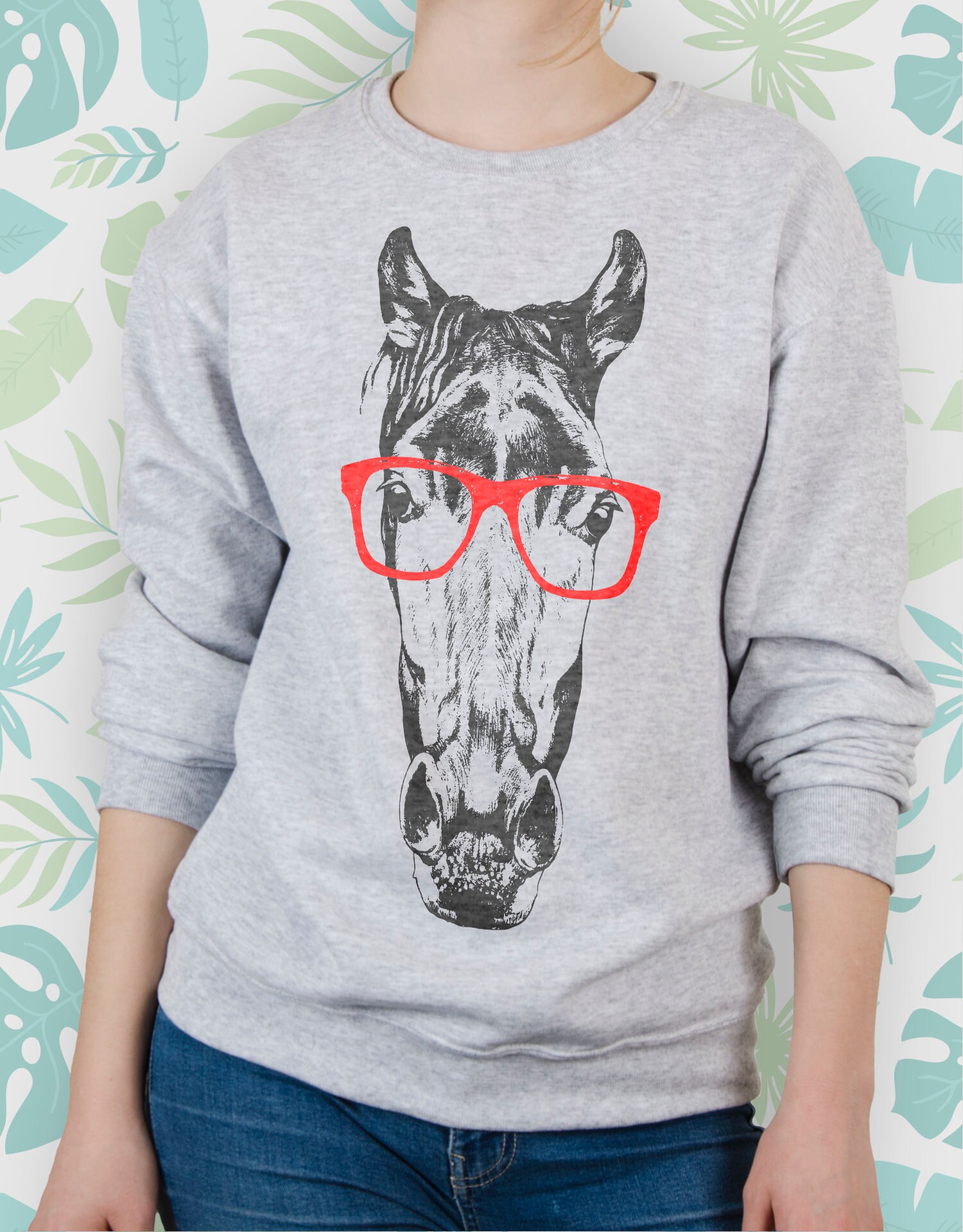 Horse Cute Funny Animal sweatshirt Men Women Unisex Graphic Etsy
