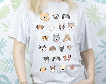 Dogs shirt for Women Men Girl t shirt tshirt Kawaii Animals Graphic tee shirt With Dogs Funny Lady Guy Cute Unisex shirt Dog Lover Gift idea