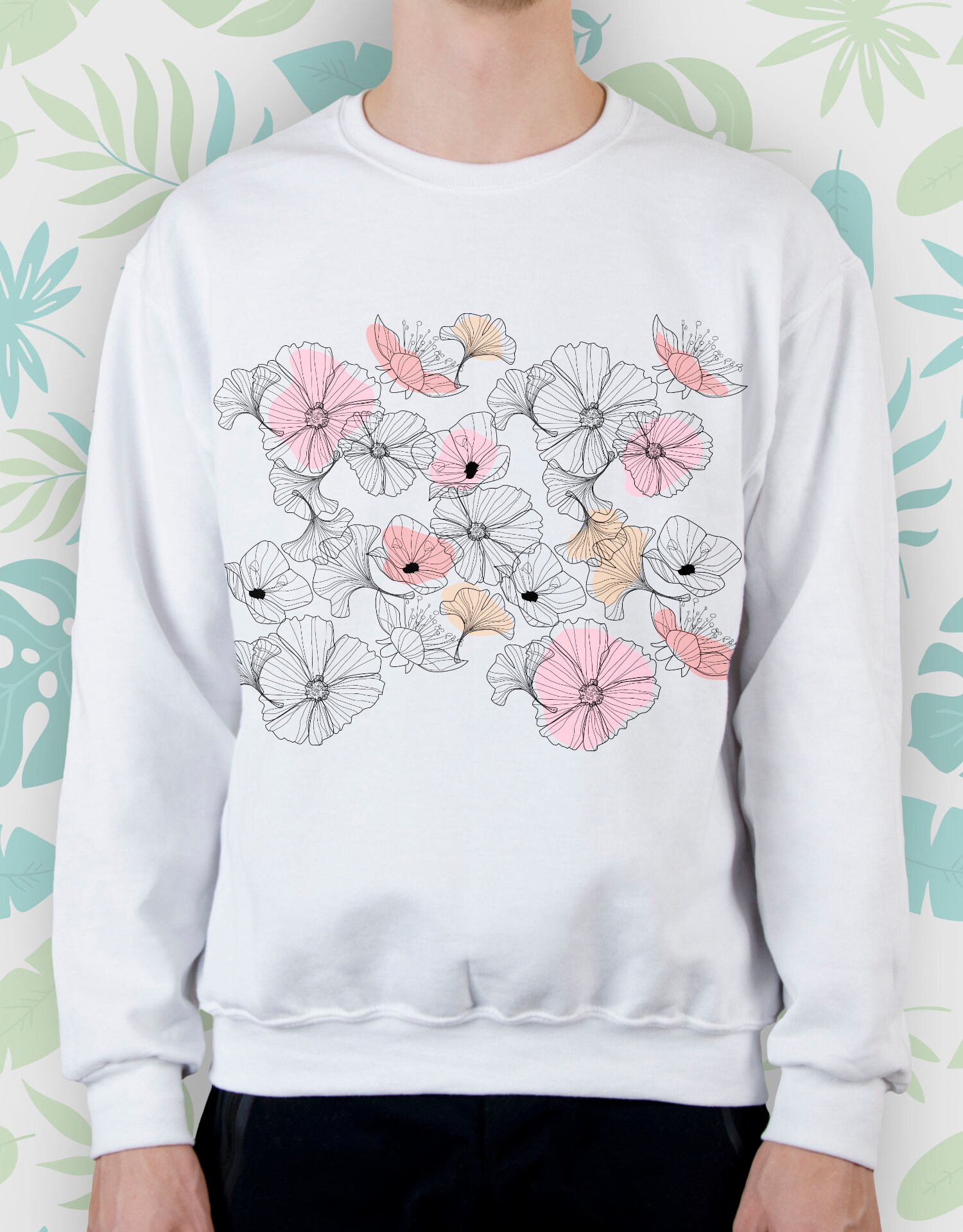 Flowers Sweatshirt for Women Girls Sweater Aesthetic Cute - Etsy