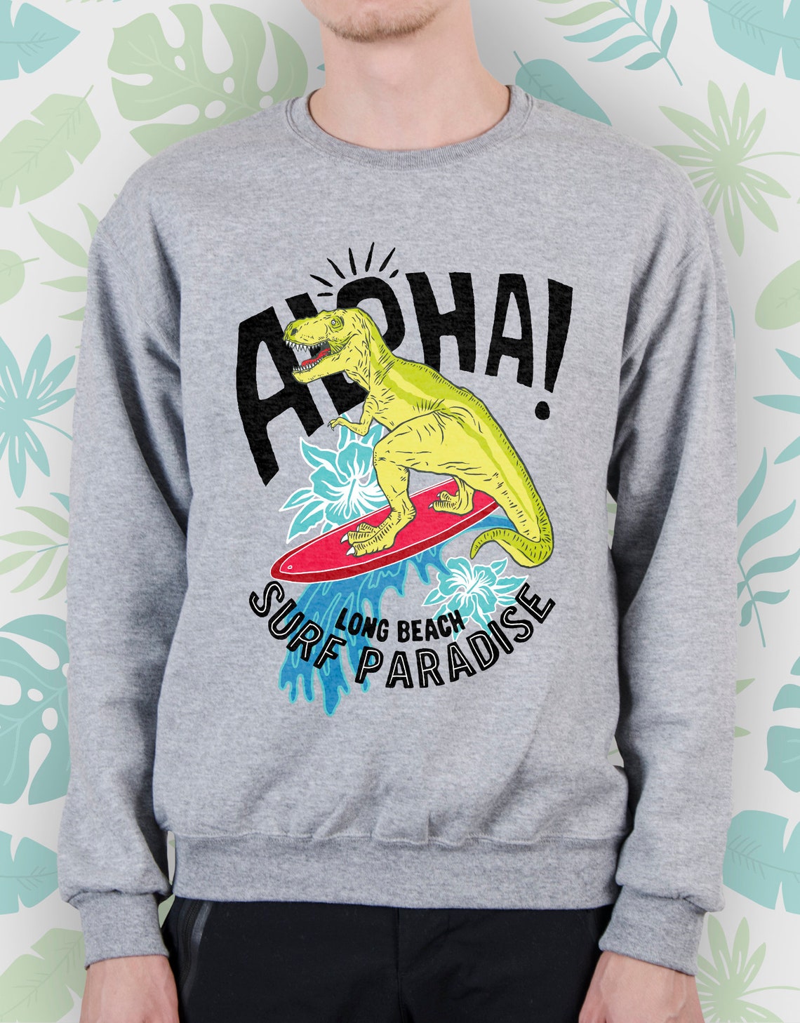 Hawaii sweatshirt for Women Men Girls sweater Cute Dinosaur Etsy