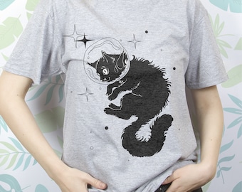 Tshirt with cat Shirt space Tshirt astronaut White cat shirt Tshirt of art Tshirt youth Tshirt art Shirt for women Tshirt girls