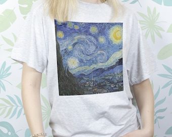 Van Gogh shirt Men Women Girl tee t shirt tshirt Vintage Aesthetic Graphic shirt Art Hipster Artsy Nature Starry Night Painting Gift Idea