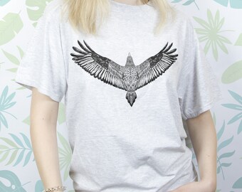 Hawk shirt for Women Men Girls t shirt tshirt Animal Bird tee shirt Aesthetic Nature Hawk Illustration Design Unisex shirt Gift for him her