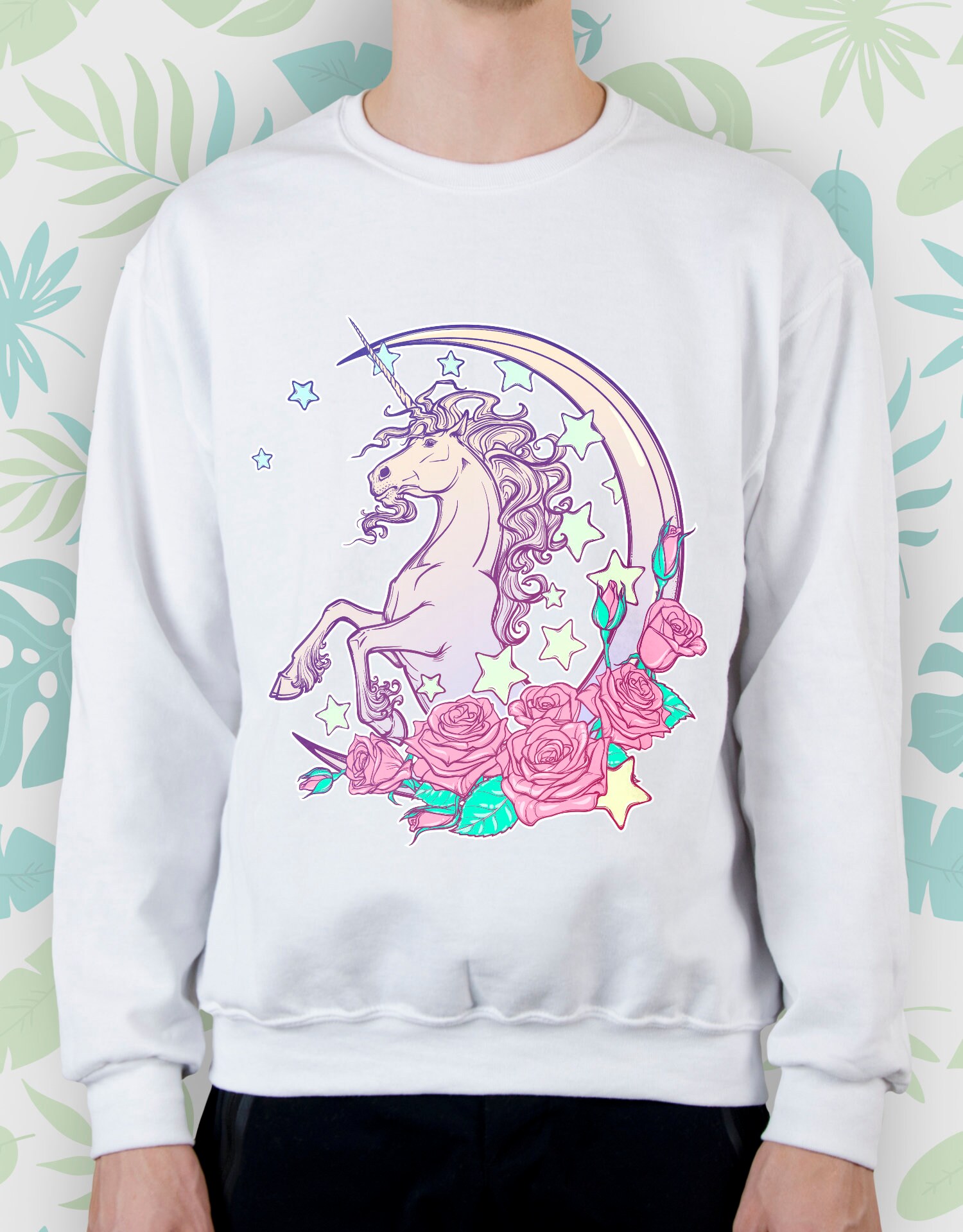 Unicorn Sweatshirt Floral Girl Cute sweatshirt Women Etsy