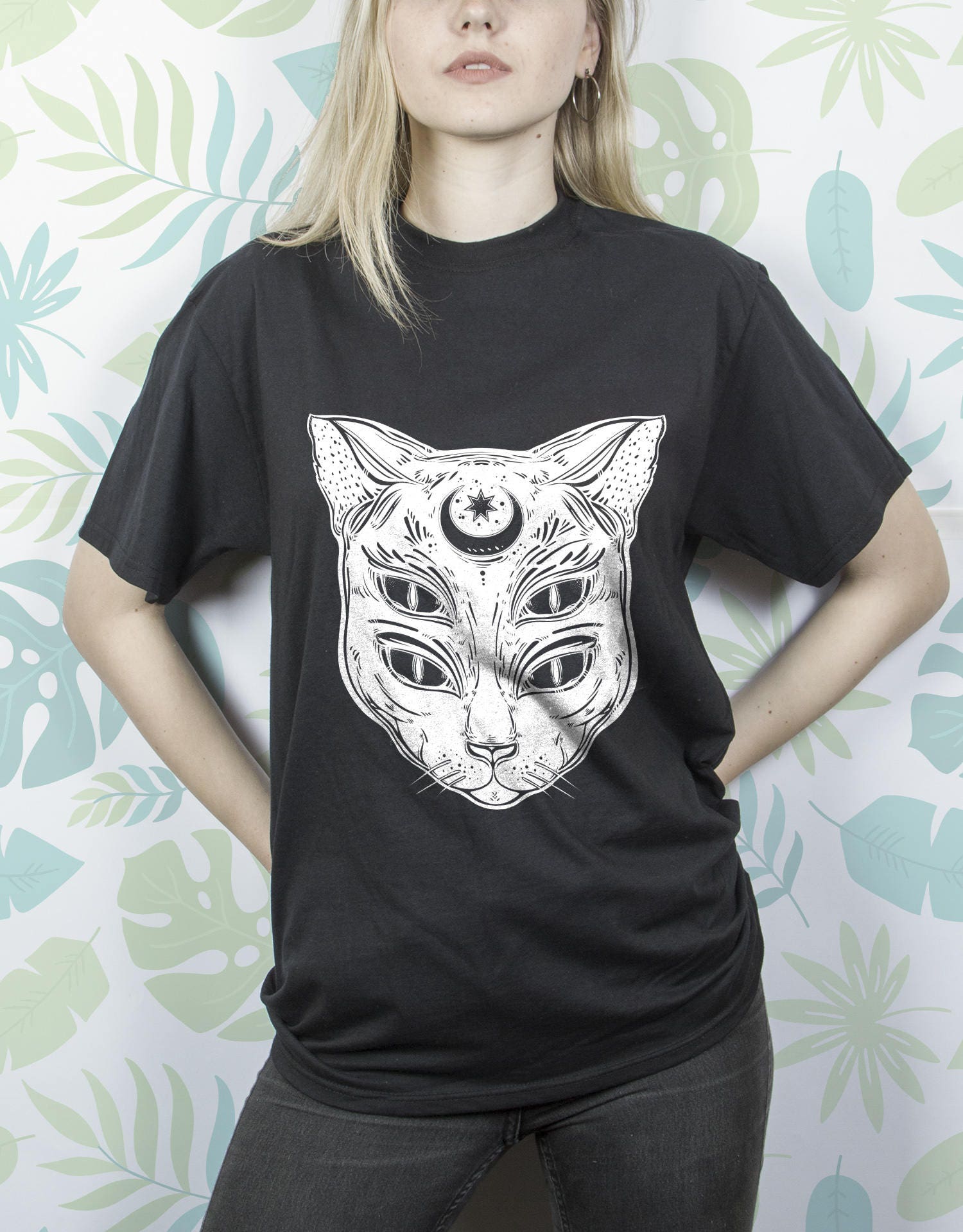 Creepy Shirt Shirt With Cat Creepy Cat Shirt Tshirt for Men - Etsy