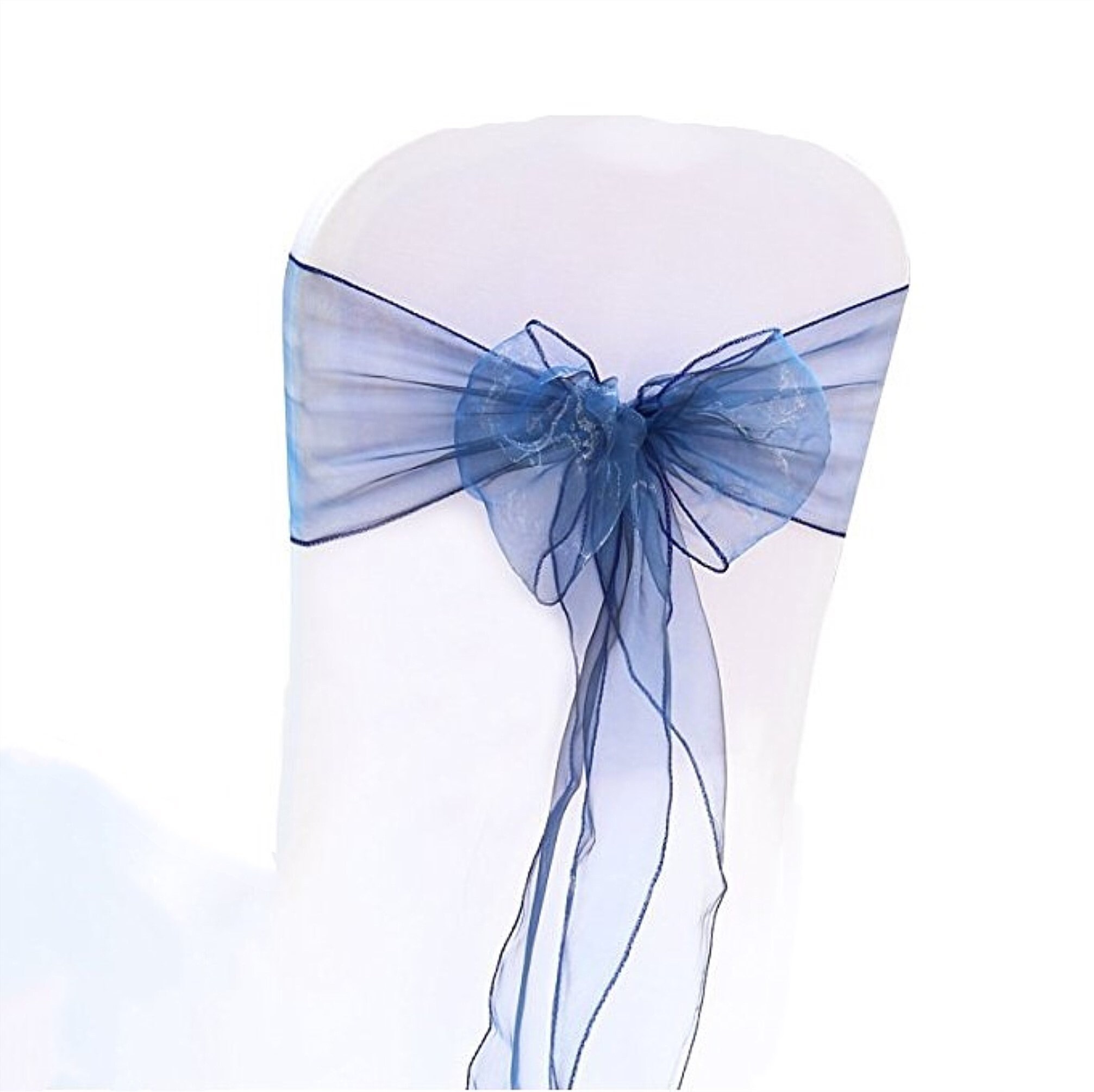 25 Navy Blue Organza Chair Sashes Bows Chair Ties Ribbon Engagement Wedding Birthday Baby Shower Christening Party Venue Decoration Etsy UK