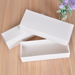 100x Base e coperchio 2 pezzi Scatole di carta bianca / Collana Gioielli Sapone Prodotto fatto a mano Imballaggio Scatola di imballaggio / Scatole regalo per bomboniere