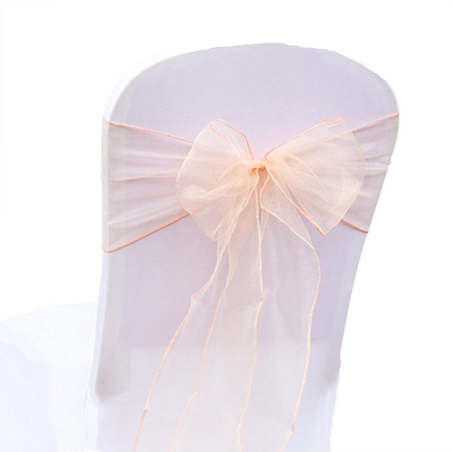 Peach Organza Chair Sashes Chair Bows Ties Ribbon Engagement Etsy