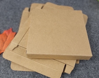 Packung 100 Kraftpapier Dünne Verpackungsbox | Briefkasten Briefkasten Geschenkbox | Halskette Schmuck Fotografie Karte Produkt Flach Verpackung Box