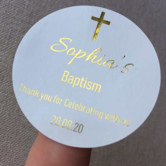 Autocollants Blancs Pour Baptême Garçon