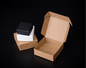 50 White Kraft Black Paper Boxes Wedding Party Favor Boxes Baby Shower Birthday Baptism Christening Gift Box Hand Made product Packing Boxes