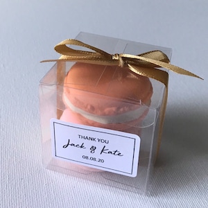 Lot de 50 coffrets cadeaux pour mariage en PVC transparent | Stickers cadeaux personnalisés de remerciement | Boîte Ferrero macaron pour fête d'anniversaire baby shower