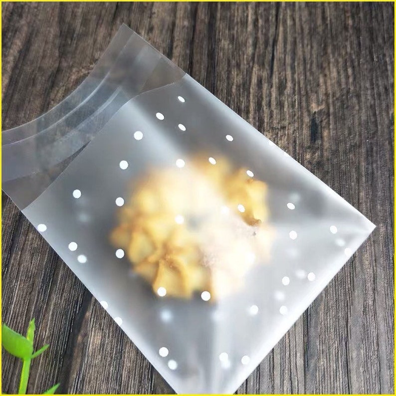 Pack of 96 White Dotty Frosted Matte Cellophane Bags With Etsy Australia