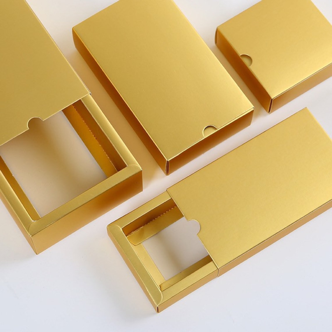 100 Metallic Gold Paper Product Packaging Box Sleeve Box Etsy
