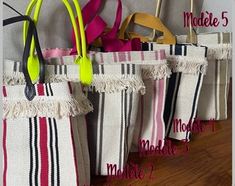 Hand-stitched beach tote bag