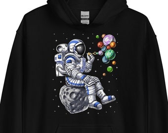 Felpa con cappuccio da astronauta spaziale, felpa con cappuccio con pianeti del sistema solare