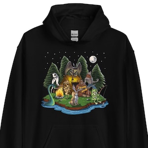 Cryptozoology Hoodie, Cryptids Cryptid Creatures Hoodie, Bigfoot Hoodie, Mothman Hoodie, Werewolf Clothing, Loch Ness Monster Clothes
