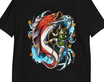 Samurai Krieger T-Shirt: Japanisches Karpfen Fisch Tee