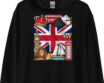 British Hoodie. British Gift. Uk Hoodie. Uk Sweatshirt. Great