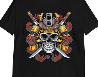 Samurai T-Shirt, Samurai Warrior Skull Shirt, Japanese Ninja Tee, Samurai Clothing, Samurai Clothes, Samurai Apparel, Samurai Outfit