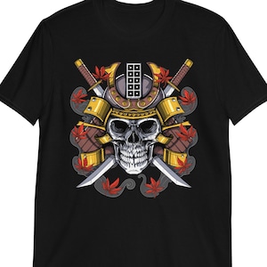 Samurai T-Shirt, Samurai Warrior Skull Shirt, Japanese Ninja Tee, Samurai Clothing, Samurai Clothes, Samurai Apparel, Samurai Outfit