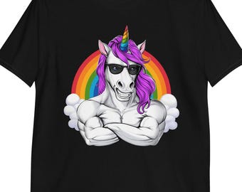 Einhorn Fitness Gym T-Shirt: Bodybuilder T-Shirt