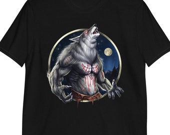 Werewolf Shirt, Full Moon Shirt, Howling Wolf Shirts, Werewolf Clothing, Werewolf Clothes, Werewolf Apparel, Werewolf Gifts
