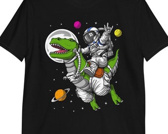 Astronaut Riding T-Rex Dinosaur Shirt, Space T-Shirt, Unisex Dinosaur Shirt, Dinosaur Clothes, Mens Dinosaur Clothing, Dinosaur Apparel