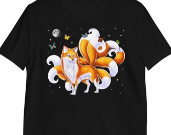 Japanese Fox T-Shirt, Nine Tailed Fox Shirt, Japanese Clothing, Japanese Culture Tee, Japanese Clothes, Japanse Apparel, Japanese Fox Outfit