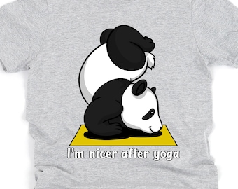 Panda Bear Yoga T-Shirt, Unisex Yoga Tee, Womens Panda Clothing, Mens Panda Clothes, Panda Apparel, Yoga Clothes, Funny Panda Outfit