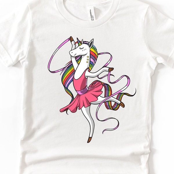 Unicorn Ballerina Kids Shirt - Ballet Girls Tee - Dancing Unicorn T-Shirt - Ballerina Clothing - Ballet Clothes - Unicorn Apparel