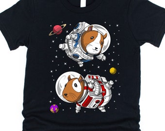 Space Guinea Pig Kids T-Shirts - Astronaut Guinea Pig Boys Shirts - Funny Guinea Pig Tees - Cute Guinea Pig Clothing - Guinea Pig Clothes