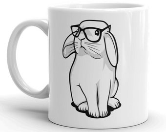 Rabbit Mug - Bunny Mug - Rabbit Coffee Cup - Cute Bunny Mug - Rabbit Lover Gifts - Womens Rabbit Gift - Funny Rabbit Mugs - Bunny Gifts