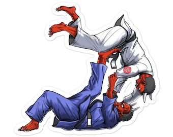 Japanese Demon Brazilian Jiu-Jitsu Sticker - Judo Wrestling Martial Arts Stickers - BJJ Combat Sports Decals - Wrestler Decal - Judo Gifts