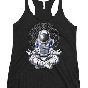 Astronaut Meditation Tank Top, Zen Yoga Racerback Tank, Spiritual Tank Top, Sacred Geometry Tank, Yoga Clothing, Yoga Clothes, Yoga Apparel