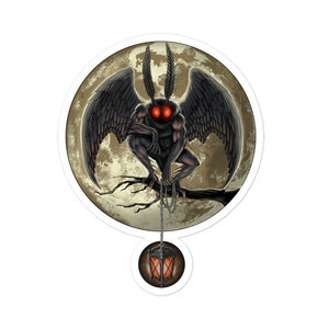 Mothman Sticker - Cryptid Creatures Sticker - Cryptids Stickers - Cryptozoology Sticker - Mothman Decal - Mothman Gifts - Cryptid Decals