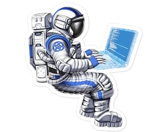 Astronaut Programmer Sticker, Coder Sticker Software Engineer Decal