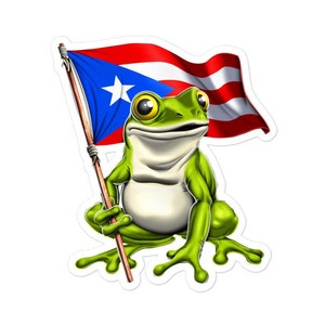 Coqui Frog Sticker, Puerto Rico Flag Sticker, Boricua Sticker, Taino Sticker, Puerto Rican Decal, Taino Gift, Puerto Rican Gifts
