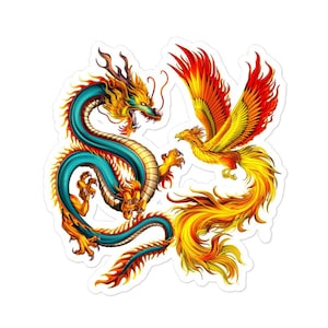 Adesivo drago cinese, adesivo uccello fenice, adesivo drago giapponese, adesivo drago asiatico, regalo per amanti dei draghi