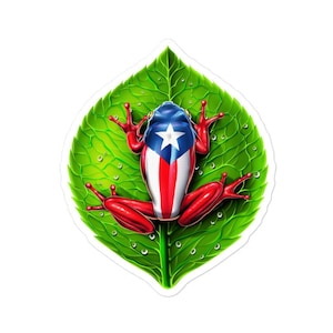 Coqui Frog Sticker, Puerto Rico Flag Sticker, Boricua Sticker, Taino Sticker, Puerto Rican Decal, Taino Gift, Puerto Rican Gifts