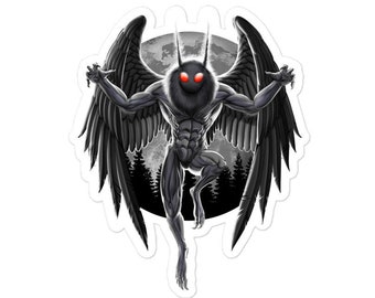 Mothman Sticker - Cryptid Creatures Sticker - Cryptids Stickers - Cryptozoology Sticker - Mothman Decal - Mothman Gifts - Cryptid Decals