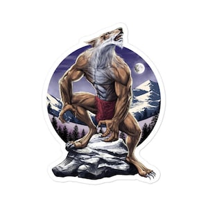 Werwolf Aufkleber - Vollmond Aufkleber - Wolf Heulen Aufkleber - Werwolf Aufkleber - Cryptid Monster Aufkleber - Horror Tier Aufkleber - Werwolf Geschenke
