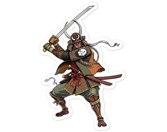 Samurai Warrior Japanese Demon Sticker - Samurai Decals - Martial Arts Ninja Stickers - Kung Fu Samurai Decal - Ancient Japan Gifts