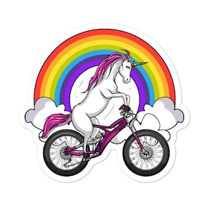 Adesivi per bicicletta con unicorno - Adesivi unicorno per bambine - Adesivi per ciclismo - Regali per amanti del ciclismo - Adesivo per ciclisti - Regali unicorno per bambini