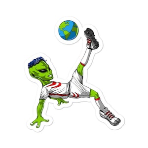 宇宙エイリアン サッカー ステッカー - 面白いサッカー ボーイズ ギフト - サッカー デカール - ボーイズ フットボール ステッカー - サッカー ファン ギフト - 子供用サッカー ギフト