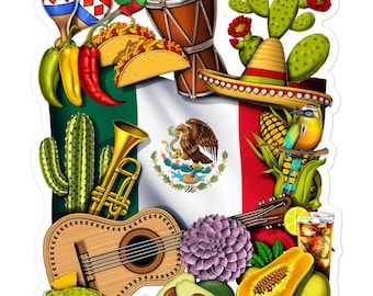 Mexico Heritage Sticker, Mexican Culture Decal
