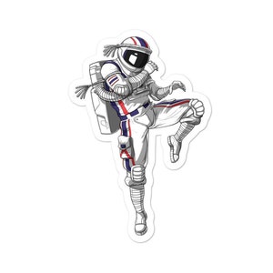 Adesivo Astronauta Muay Thai - Adesivo Arti Marziali Kung Fu - Adesivo Taekwondo Kickboxing - Decalcomanie in Vinile Thai Boxer - Adesivo Thai Boxing