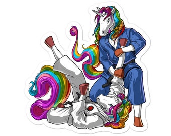 Unicorn Jiu-Jitsu Sticker - Brazilian Jiu-Jitsu Decals - Judo Wrestling Sticker - Funny Martial Arts Sticker - BJJ Vinyl Sticker