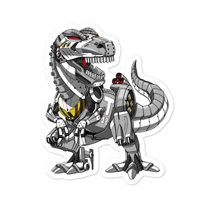 Pegatina de robot dinosaurio T-Rex - Calcomanías de vinilo de dinosaurio - Regalos de dinosaurios para niños - Regalos para amantes de los dinosaurios - Regalos divertidos de robots - Regalo de ciencia ficción
