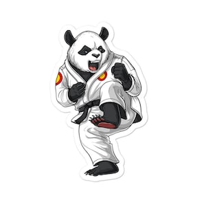 Panda Bär Karate Vinyl Aufkleber - Lustige Taekwondo Aufkleber - Kickboxen Ninja Aufkleber - Jiu-Jitsu Martial Arts Aufkleber - Muay Thai Aufkleber